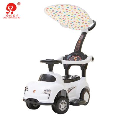 China With Music and Light Baby Riding Car Stroller 2018 Big Plastic Kids Ride on Push Car with Push Handle for sale