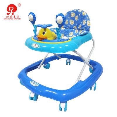 China Baby Chair 360 Swivel Wheels Cartoon Duck Toys Animal Music Lightweight Smart Baby Walking Walker For Toddler for sale