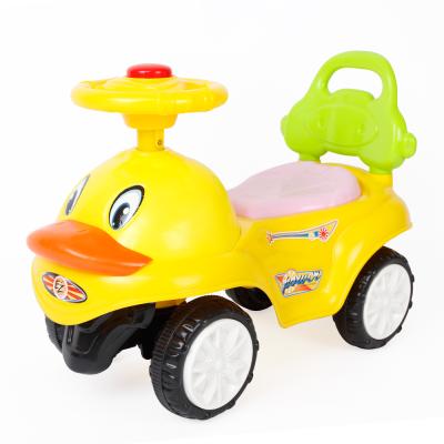 China With BB horn steering wheel cute duck kids ride on plastic toy cars with bb horn for kids to drive for sale