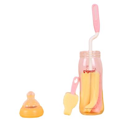 China SCRUBBER OEM Soft And Safe Handle Long Feeding-Bottle Rotary Brush With A Nipple Brush for sale