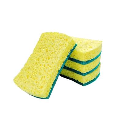 China SCRUBBER Eco Cleaning Products Recycled PET Scrubbing Pad Hard Cellulose Sponge For Washing Dishes for sale