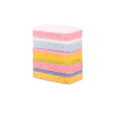 China Household Sustainable Non-scratch Compress Tableware Cellulose Sponge Scouring Pad Natural Biodegradable Sponge For Kitchen for sale