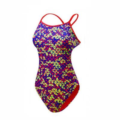 China Customized Design PBT Anti-UV Training One-Piece Swimsuit Low Cut Non-Formal Swimwear Women Aquatic Swimwear for sale