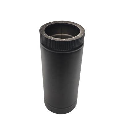 China Contemporary 500 mm Fixed Length Pipe-CE Black Twin Wall Insulated Stainless Steel Flue System Multi-Fuel Line Pipe for sale