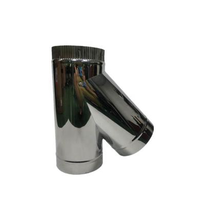 China 45 Degree / 135 Degree Traditional Tee Stainless Steel Twin Wall Pipe for sale