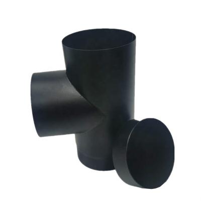 China 90 Degree Traditional Tee With Single Wall Tee Cap System Chimney Pipe for sale