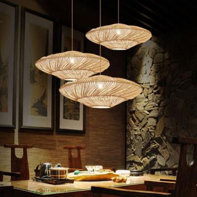 China Modern Retro Attic Chandelier Handmade Rattan Lamp For Living Room Dining Room Home Decoration for sale