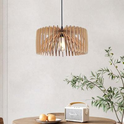 China Modern Simple Wooden Pendant Fashion Lighting Retro Lamps Basswood Material For Dining Room Living Room for sale