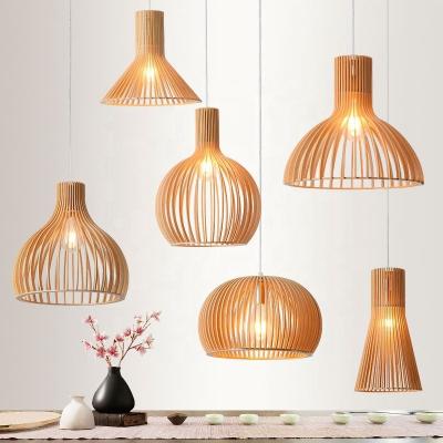 China Modern High Quality Solid Wood Pendant Lights Japanese Hanging Lamp for Home Decoration Dining Room Restaurant for sale