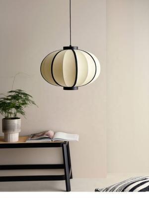 China New Modern Nordic Style Cloth Fabric Black Or Simple And Popular E27 Light White Dining Room Kitchen Pendant Hanging Lamp for sale