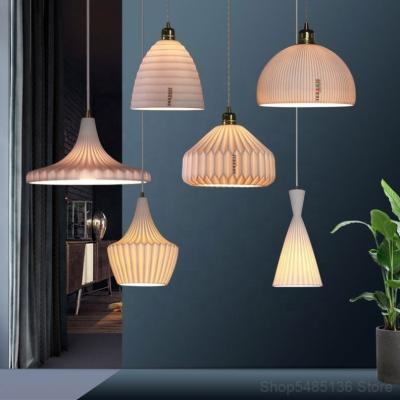 China Nordic Ceramic Lighting Fixtures Kitchen Aisle Bar Aisle Dining Room Europe Pendant Lamp Lights Home Hanging Decor Suspension for sale