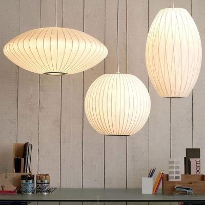 China Indoor Hanging Pendant Lights Dining Room Europe Fabric Creative Living Room Italian Silk Pendant Lights Modern Decoration Lamps for sale