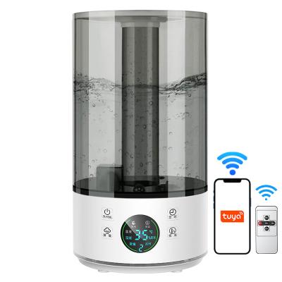 China Hotel RUNAL Tuya APP WiFi Water Air Humidifiers Large Tank 5L Large Night Light UV Transparent Home Cool Mist Ultrasonic Humidifiers for sale