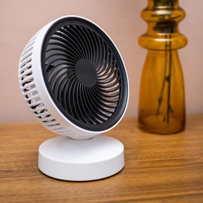 China 2021 Rechargeable New Noveldesign 360 Degree Small Mini Fan Pedestal Fan Table Stand Portable USB Rechargeable Air for sale