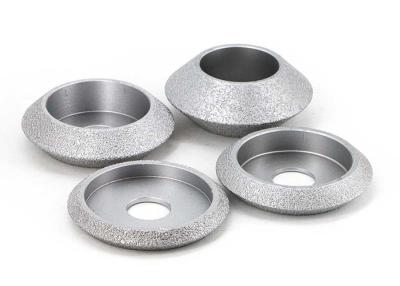 China V Shape Brazed Bond Grinding Wheels , GJ022 3 Inch Edging Grinding Wheels for sale