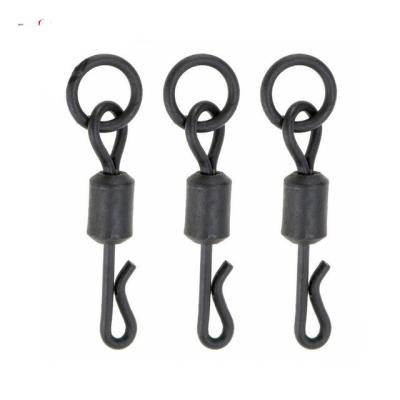 China Quick Change Q-Shaped Swivel Fishing Terminal Tackle Accessory - 4# Black Fishing Swivel for sale