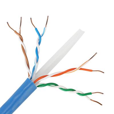 China Fluke Channel 100M 0.57mm 23AWG 0.57mm Fluke Channel 100M Pass Since Blue Cat6 U/UTP Network Cable 23AWG Copper Lan Cable 305M/box 1Gbps 250Mhz High Speed for sale