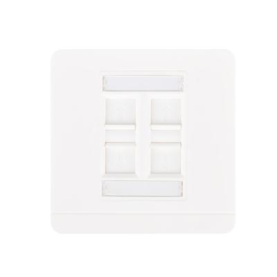 China ABS 86 Type White Cat5e Cat6 UTP RJ45 Ports Network Outlet Wall Mount One Strip ABS PC 86 Keystone Jack Lan Cable Face Plate Blank for sale