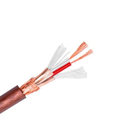 China HOME THEATER Microphone Cable 2x0.2 24AWG OFC Bulk Wine Red Twisted Double Armoring Copper Braiding Low Noise HIGH FIDELITY Speaker Audio Cable for sale