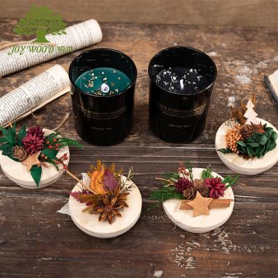 China Wholesale Luxury Decorative Home Decorative Wooden Glass Lid Scented Jar Natural Soy Wax Scented Candles for sale