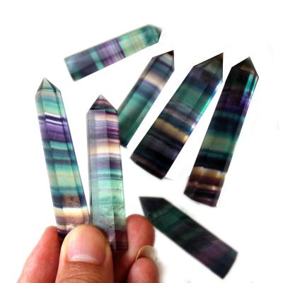 China Colorful China Nature Gem Column Fluorite Chakela Stone Crystal Quartz Stone Healing Crystal Stone for sale