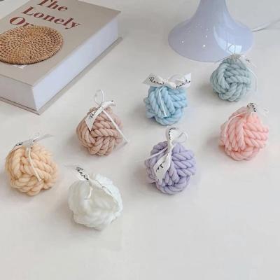 China Scented handmade art candles with fluffy balls and twirls scented candles for sale