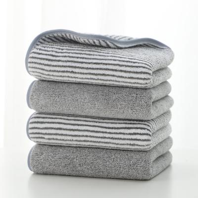 China Thickening QUICK DRY Bamboo Adult Home Absorbent Towel Beach Stripe Towel Bath Fiber Daily Necessities Custom for sale