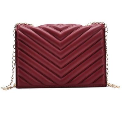 China Fashion Amelie New Arrival 2022 Cross - Body Bag Ladies Square Bag Striped Solid Chain Shoulder Bags for sale