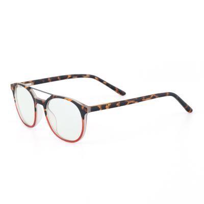 China Blue Light Blocking Double Bridge Leopard Glasses 18010 CP Injection Blue Light Blocking Glasses for sale