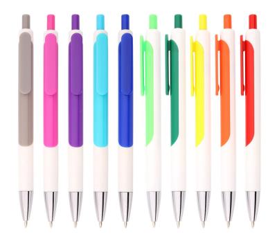 China Promotional custom logo cheap hotel ballpoint pen thin tip novelty plastic colored pen for sale