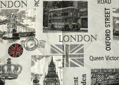 China 250GSM Jacquard Woven Fabric / London City Pattern Jacquard Fabric for sale