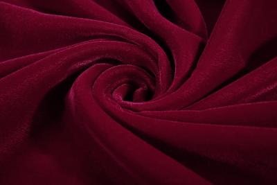 China Soft Plain Micro Burgundy Velvet Fabric For Dresses , Tear-Resistant for sale