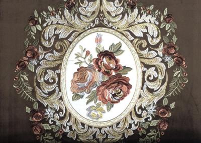 China Decoration Embroidered Curtain Fabric , Embroidered Flower Fabric for sale