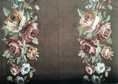 China Polyester Embroidered Curtain Fabric / Velvet Embroidered Fabric for sale