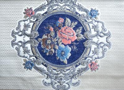 China Blue Flower Design Embroidered Curtain Fabric For Hometextile for sale