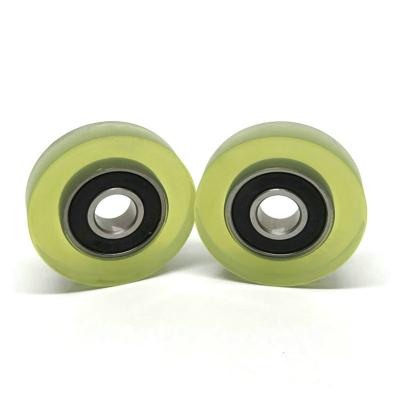 China Building Material Stores OD 40mm PU Coated Roller 6000RS Bearing 10x40x10mm Polyurethane Covered Rubberized Wheel for sale