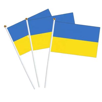 China Health care institutes wholesale custom 14*21cm mini support ukraine vlag ukraine hand flag for sale