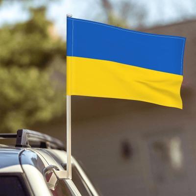 China Health Care Institute Custom Ukraine Flag Polyester 12*18inch Window Car Flags Ukraine for sale