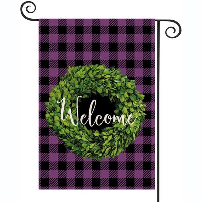 China Health Care Institutes Wholesale Customized Christmas Polyester 30x45cm Double Sided Blank Sublimation Yard Flag for sale