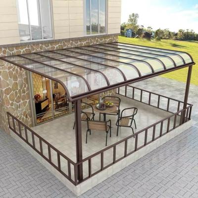 China Anti-UV Self-extinguishing Tent Awnings Aluminum Roof Awning Polycarbonate Sheet Tent Balcony Awning for sale