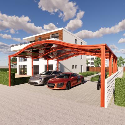 China Waterproof Arched Aluminum Shape Pergola Carport Sun Protection Carport Carport Structure Parking Lot Garages UV-Resistance for sale