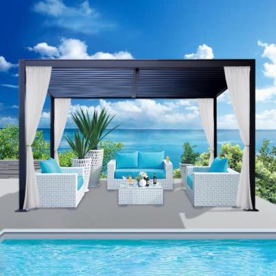 China Easily Assembled Easily Assembled Free Standing Louvered Pergola Canopy Waterproof Aluminum Pergolas for sale