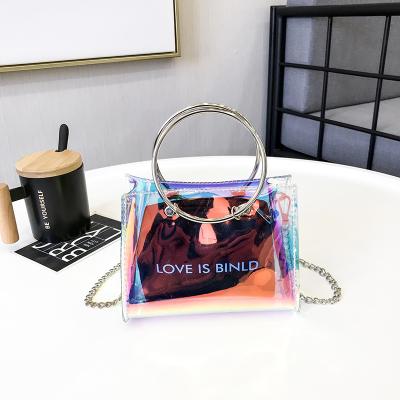 China Colorful Folding Fashion For Simple Ladies Bags Simple Ladies Messenger Lady Chain Jelly Shoulder Bags With Long Handles for sale