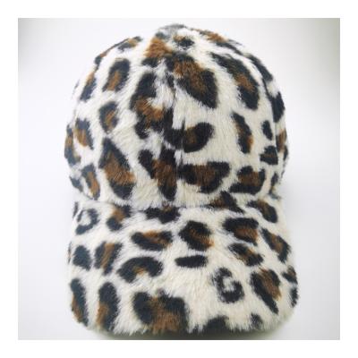 China COMMON 6 panel fleece fabric leopad print baseball cap custom design your own hat hat for sale