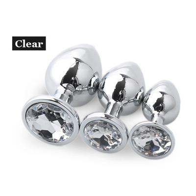 China Anal Toys Factory Metal Butt Plug Jeweled Plug Sets For Beginner 3 In 1 Anal Plug Set for sale