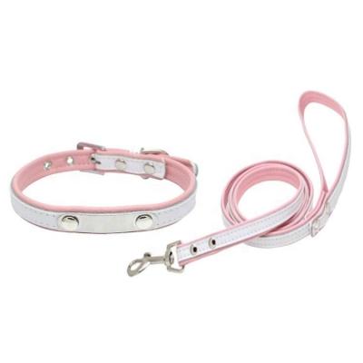 China Custom Personalized Stainless Steel Iron Sheet Laser Lettering Anti-lost Pet Collar Leather Leash for sale