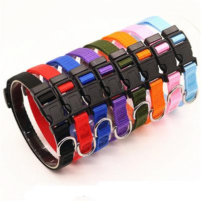 China PETLOVE Amazon Amazon Hot Wholesale Hot Sale Solid Color Pet Stocked Adjustable Personalized Nylon Dog Collar for sale