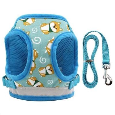 China Factory Outlet Cartoon Stocked Vest New Style Custominzed Size Dog Chest Leash Sublimation Pet Harness for sale