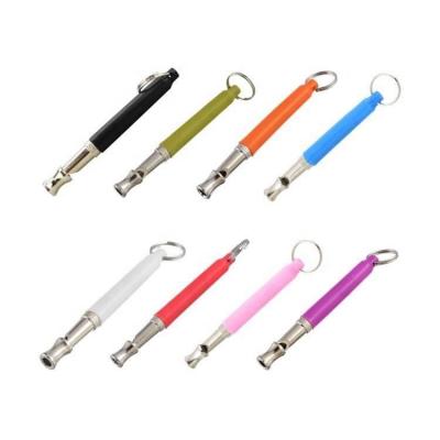 China Viable Adjustable Sound Barking Behavior Correction Dog Pet Training Clicker Whistle for sale