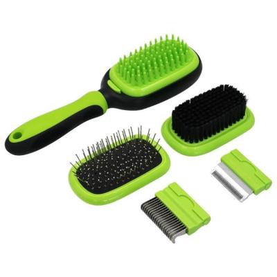 China Amazon Hot Sale Pet Hair Grooming Tool Viable Comb Set Double Sided Massage Dematting Pet Grooming Brush for sale